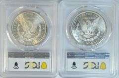 Gorgeous PCGS MS64 graded 1879-S & 1880-S Morgan Silver Dollars