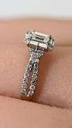 Stunning 14K Emerald Cut Halo Diamond Ring