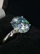 Huge Rare 7 Ct  Ice Blue Lab Simulated Diamond Ring