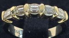 14K Yellow Gold Baguette Cut Diamond Ring