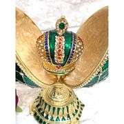24K Gold Imperial Fabergé-Style Egg with Austrian Crystals