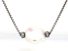 David Yurman Quatrefoil pearl and diamond necklace