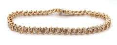14kt Yellow gold 1.50ctw diamond S tennis bracelet