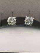 8.00 Carat Round Cut Lab Grown Diamond Stud Earring 14K IGI Certified