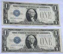Nicer Funny Back 1928 &1928 A $1 Silver Certificates