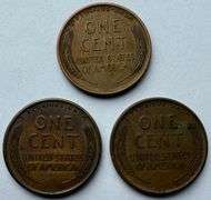 3 Almost Unc 1909 VDB Lincoln Cents