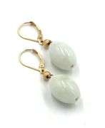 14kt Yellow gold Lavender Jade dangle earrings