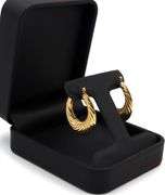 14kt Yellow gold sculpted hoop earrings