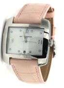 Baume & Mercier Hampton spirit 8P diamond MOP dial quartz on pink leather strap watch