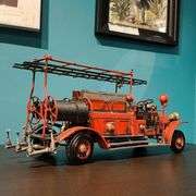 Large Handcrafted Metal Fire Engine Model