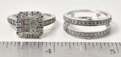 Elegant 10k White Gold Diamond Cluster Ring