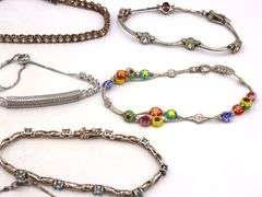 Group of 10 vintage 925 sterling silver bracelets