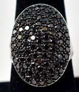 Black Spinel Gemstone Ring in Sterling Silver