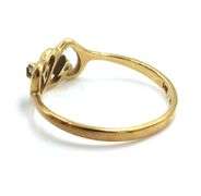 14kt Yellow gold 2 heart shaped ring with diamond accents