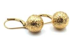 14kt Yellow gold ball dangle earrings