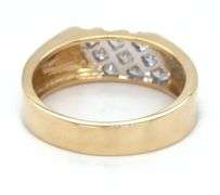 14kt Yellow gold 0.36ctw 3 row diamond band