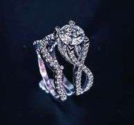 Amazing 2.75 Ct Bright White Lab Simulated Diamond 2 Band Engagement Ring