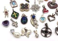 Group lot of Vintage 925 sterling silver pendants