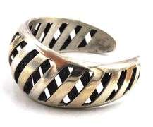 Vintage 925 sterling silver signed cuff bangle