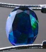Floral patterned 1.32ct faceted Black Opal