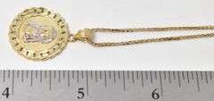 Holy Jesus Pendant in 10K Yellow and White Gold