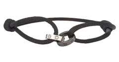 Cartier Charity Love 4 Diamonds Double Rings Cord Bracelet in 18K and Black Ceramic