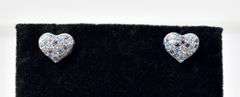 CZ Gemstone Heart Stud Earrings in Sterling Silver