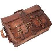 Handmade Full-Grain 18-Inch Leather Messenger Bag