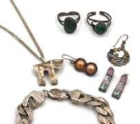 Group of vintage 925 sterling silver mixed jewelry