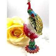 Pure Gold Peacock Fabergé Egg Jewelry Box with Bracelet