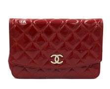 Chanel red patent leather mini single flap handbag