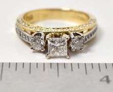 Super Sparkling 18K Yellow and White Gold Diamond Ring