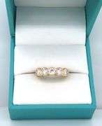 14kt Yellow gold bezel set Moissanite band