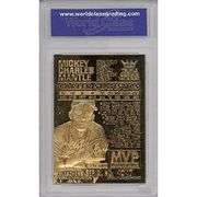 Mickey Mantle Limited Edition 23KT Gold Sculptured Card Mint 10