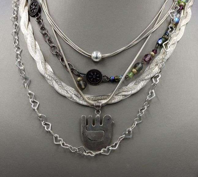 Vintage 925 sterling silver group lot of  chain necklaces