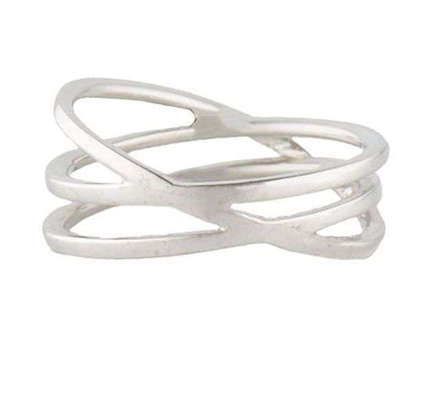 0.50ctw Diamond Triple Row Crossover Ring in 18K