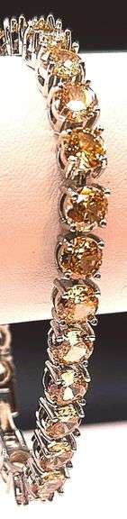 16.5 Ctw Lab Simulated Morganite Tennis Bracelet