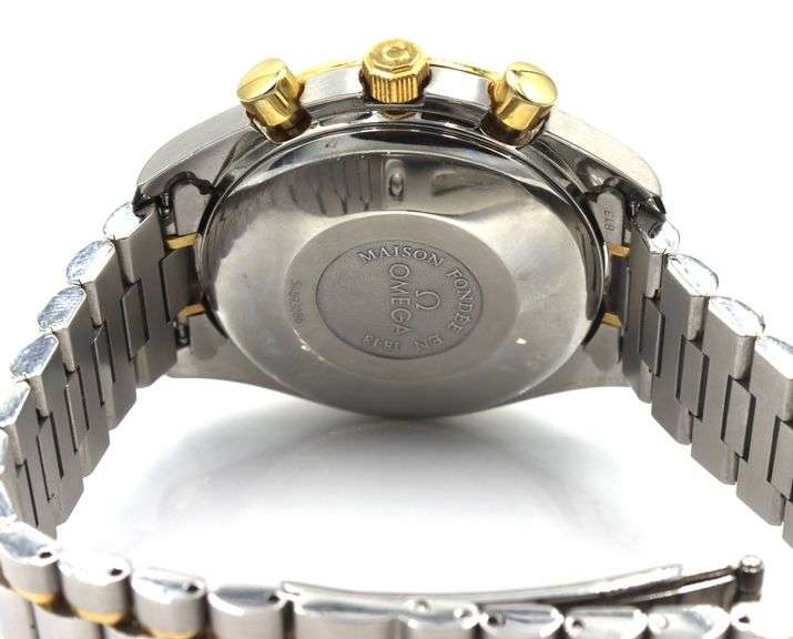 Omega two tone speedmaster chronograph watch