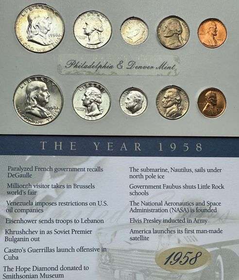 Vintage 1958 BU Year Set.