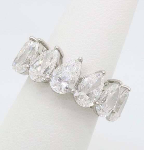 11.53CTW Pear Shaped Diamond Eternity Band in Platinum