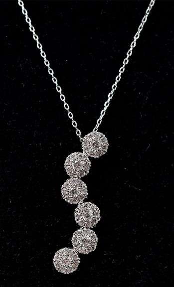 CZ Gemstone Pendant Necklace in Sterling Silver