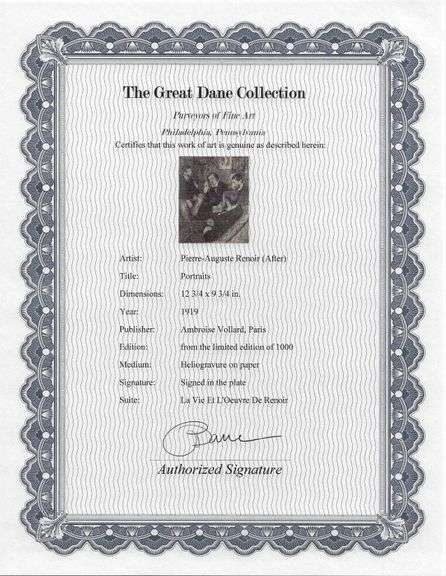 Limited Edition Pierre-Auguste Renoir (After) Original Heliogravure 1919