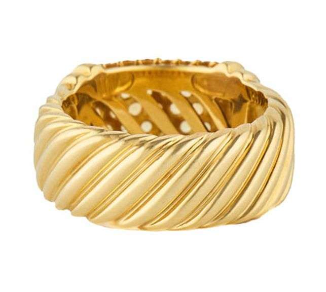 David Yurman 0.39ctw Yellow Sapphire Metro Band Ring in 18K