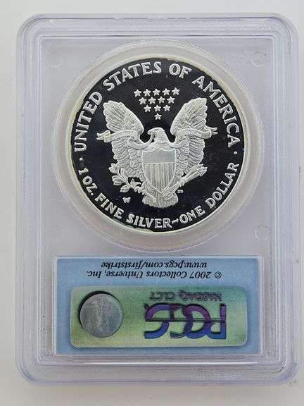 2007 W Proof American Silver Eagle, PCGS PR69 DCAM