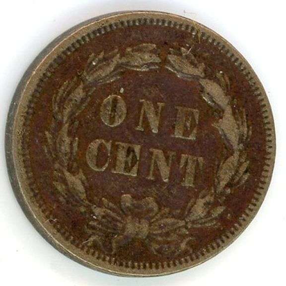 1859 Copper Nickel No Shield Indian Head Cent in VF+