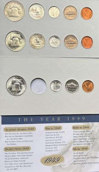 Vintage 1948 BU Year Set. P D S