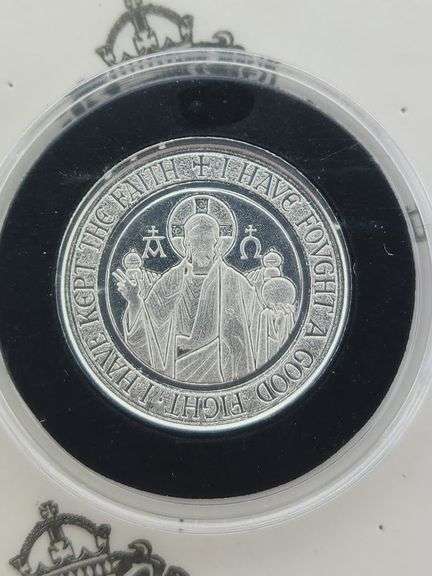 (5) Scottsdale Mint 1/2 OZ. Alpha & Omega Silver Christian Rounds
