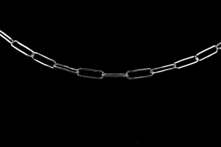 Sterling Silver Paperclip Rolo Link Chain 3mm Solid 925 Italy Necklace 18"