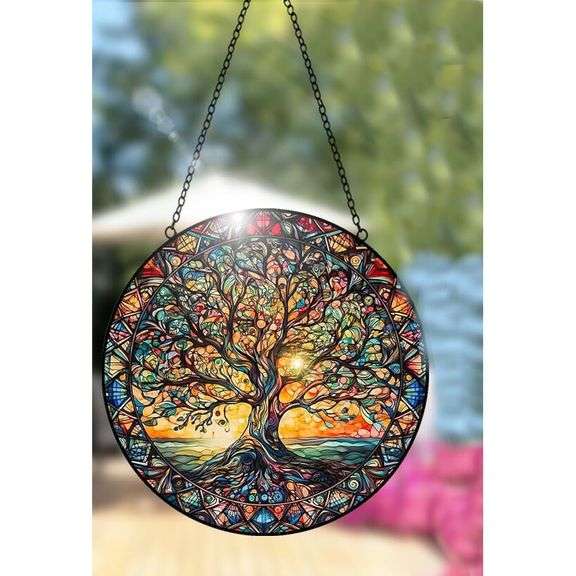 Tree of Life Stained Glass Suncatcher