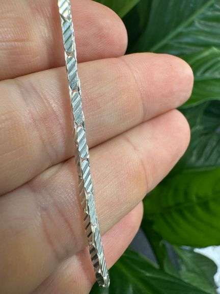 Italian Sterling Silver 925 Diamond Cut Cardono 7" Bracelet